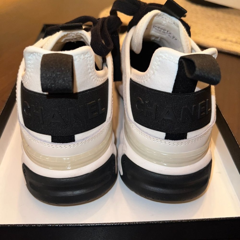 Chanel Size 37 (US 7) Velvet Calfskin Mixed Fibers Sneakers - Picture 9 of 14